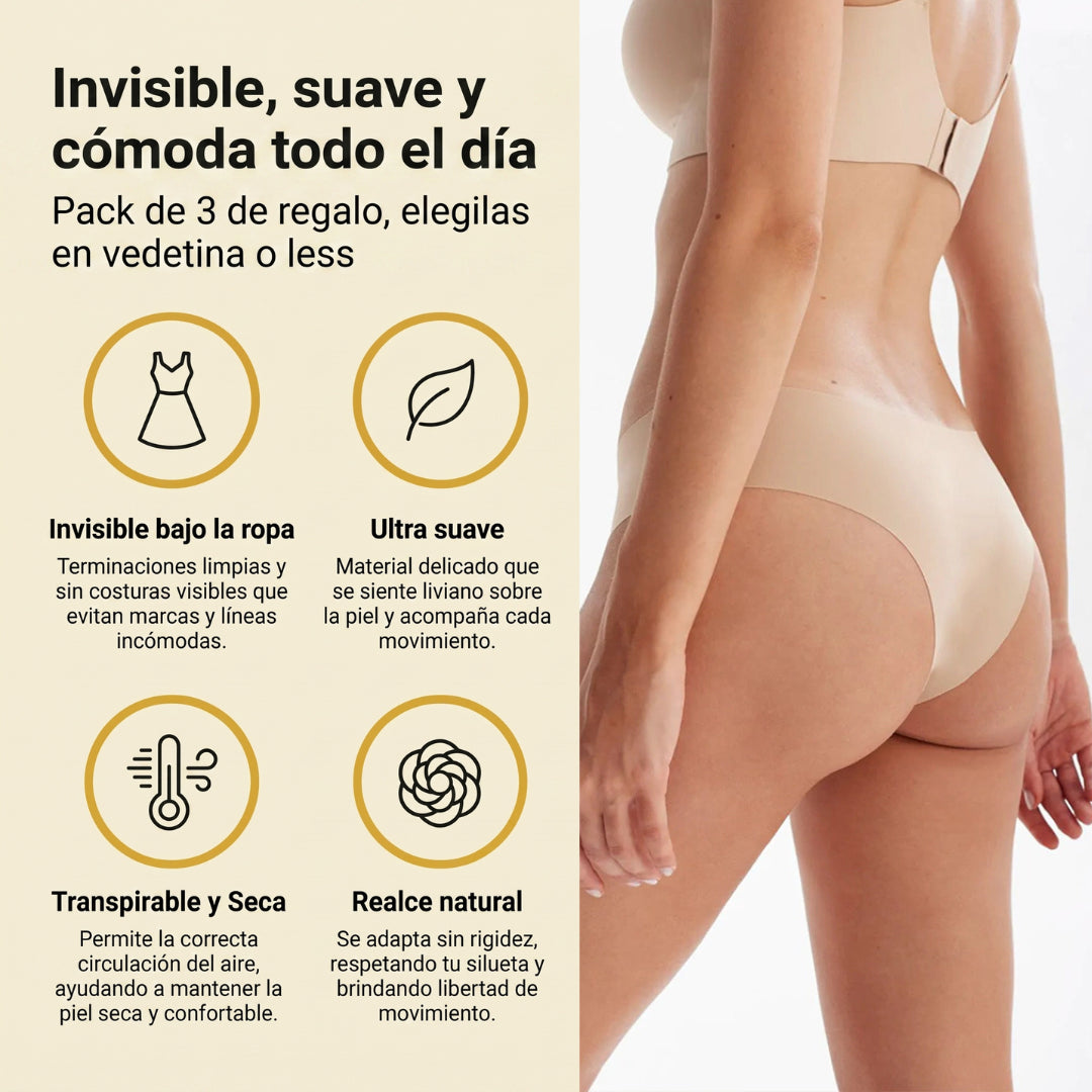 6x3 | 3 CORPIÑOS SEGUNDA PIEL + 3 BOMBACHAS SIN COSTURA DE REGALO